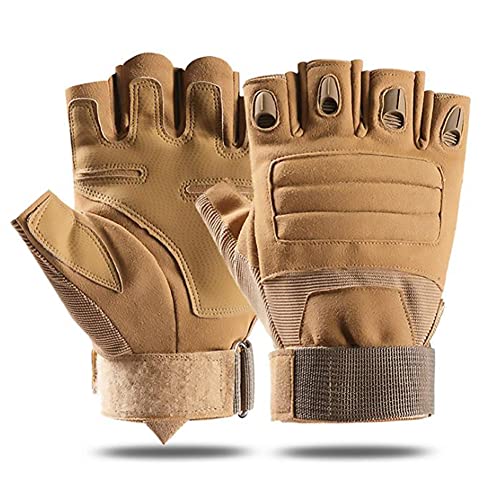 NuCamp Guantes tácticos de Medio Dedo Nudillos Duros Militares para Hombres, Guantes de Airsoft sin Dedos Pantalla táctil para Motocicleta Entrenamiento de Combate Ejército Tiro Caza Deportes al Aire