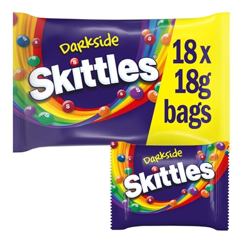 Skittles Darkside Fruity Sweets Party Pack 18 Funsize Sweets Bags Chocolate Sweets Gift Box Ideal for Gift Snacks or Party Bags (324g)