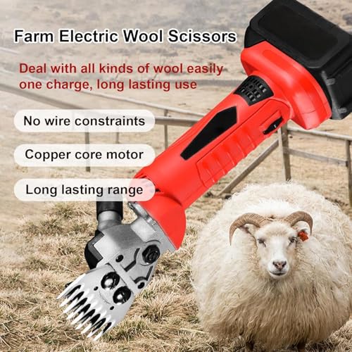 Generico 500W Cordless Shears, 6-Peed Clip di toelettatura Professionale con Batteria Ricaricabile per i betucce, la Lama Regolabile Heavy Duty Animale Trimmer Silenzioso