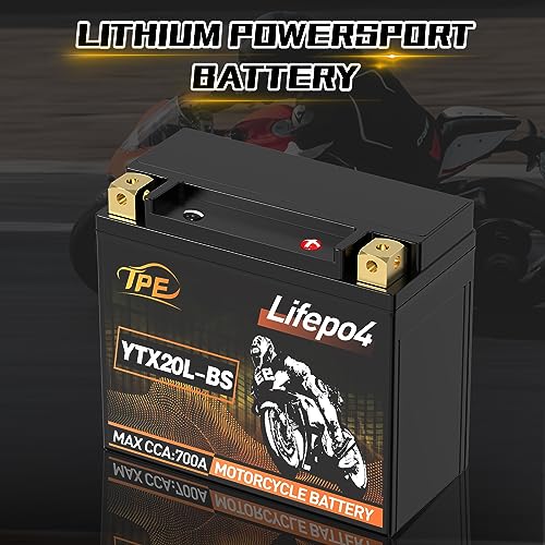 TPE Lithium Powersports Battery YTX20L-BS 12V 9AH 700CCA Lithium Motorcycle LiFePO4 Battery