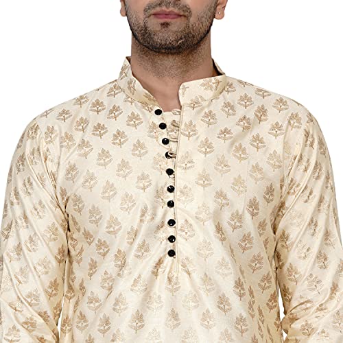 Image of Veera Paridhaan Men's Banarasi Full Sleeve Printed Long Straight Kurta