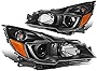 Auto Dynasty Pair of OE Style Black Housing Amber Corner Projector Headlight HeadLamps Compatible with Subaru Outback Legacy 10-14