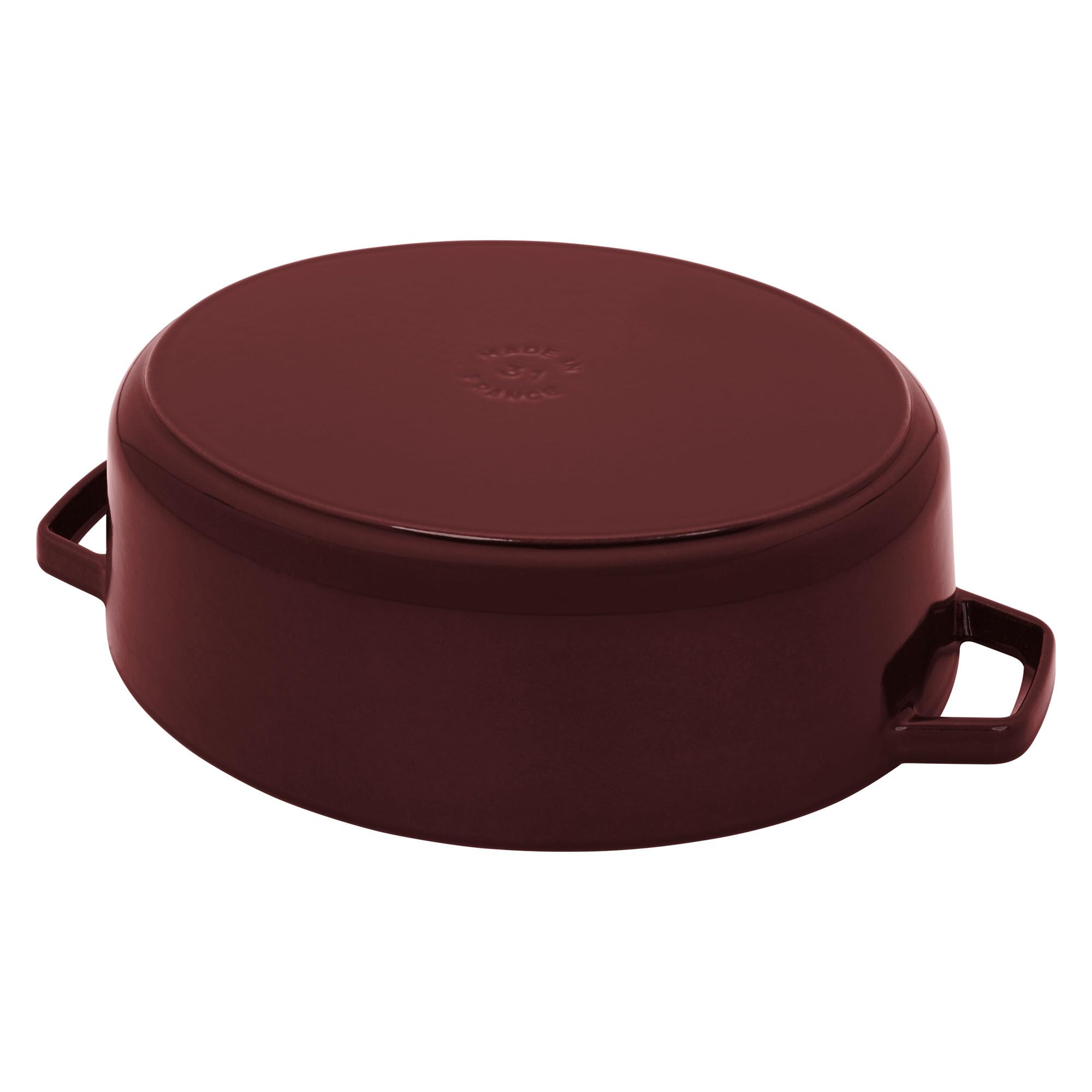 Staub Schmortopf aus Gusseisen, flach, oval, 6,25 l, Grenadine