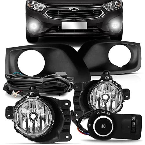 Kit Farol de Milha Onix Prisma 2017 a 2019 Auxiliar Neblina Botão Original