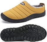  Mishansha Zapatillas de Estar por Casa Mujer Hombre Zapatos de Casa Invierno con Forro de Piel - Cálidas y Cómodas - con Suela Antideslizante para Exterior e Interior, Amarillo 37