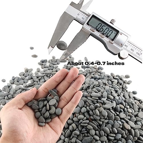 Image of 18lb Small Smooth River Rocks Pebbles for Plants & Succulents, Decorative Outdoor Landscaping Garden Rocks, Natural Mexican Beach Pebbles, Gravel for Aquarium, Fish Tanks, Vase and Yard Decor