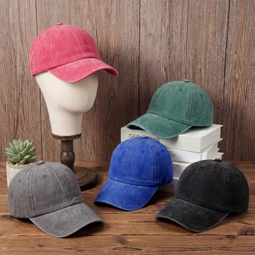 Gorra de béisbol vintage ajustable Glitopper 5 piezas miniatura 5