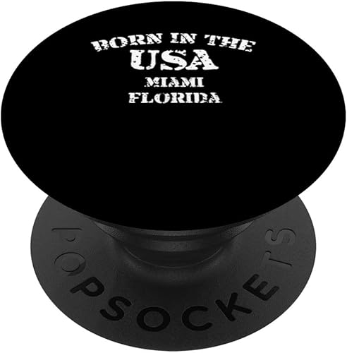 Miami Florida Born in the USA distressed PopSockets Swappable PopGrip