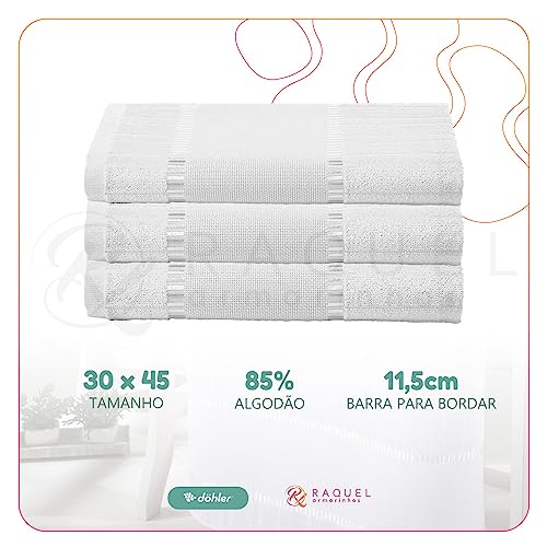 Kit 4 Toalhas Lavabo Dohler Velour Bella para Bordar Ponto Cruz (Branco)