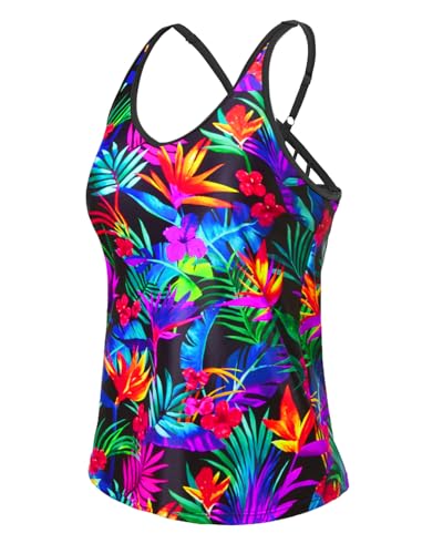 Image of Yonique Womens Tankini Top Only Athletic Swim Top Modest Tankini Swimsuit No Bottom