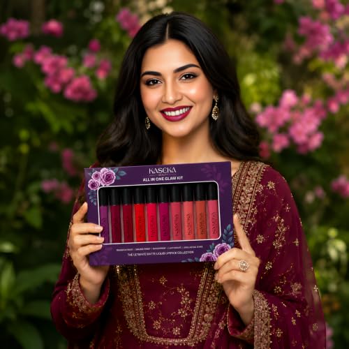 Image of Liquid Lipstick Set 10 Pieces | Matte Long Lasting & Smudge Proof Lipsticks | Lipstick Combo Set for Women | Vitamin E Enriched | Suitable for All Indian Skin Tones