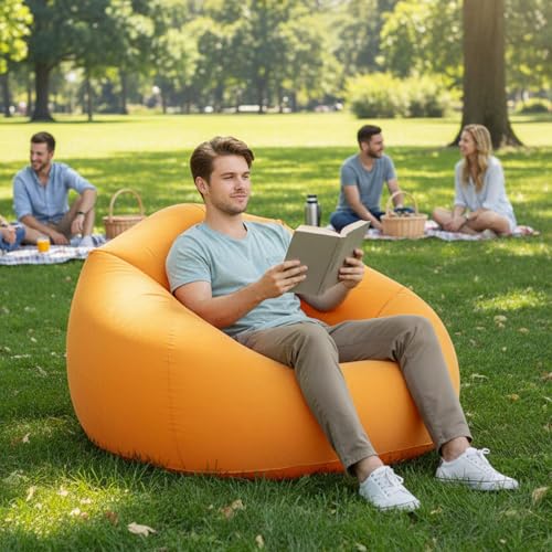 Sofá individual ergonómico flocado de PVC cómodo sillón moderno amarillo 3