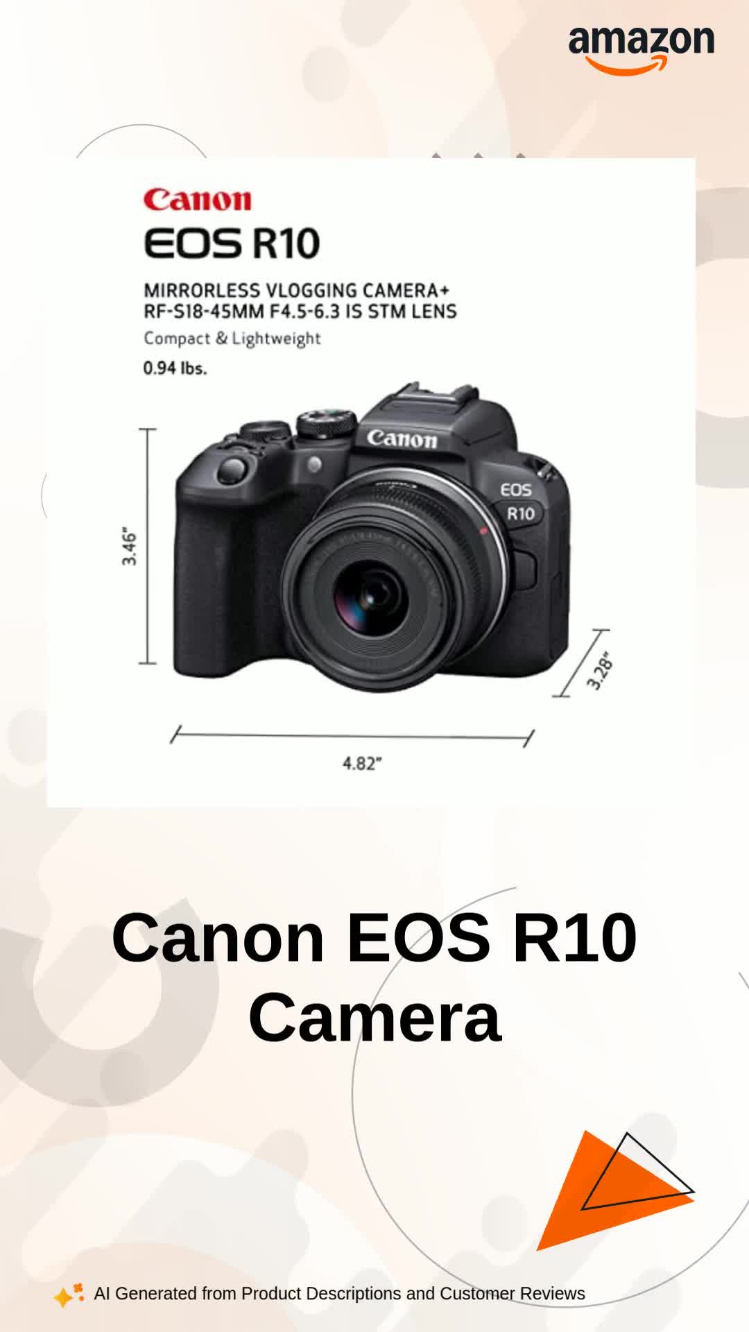 Canon EOS R10 Mirrorless Camera with RF-S18-45mm f/4.5-6.3 IS STM