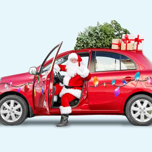 48 imanes decorativos reflectantes para auto navideños miniatura 5