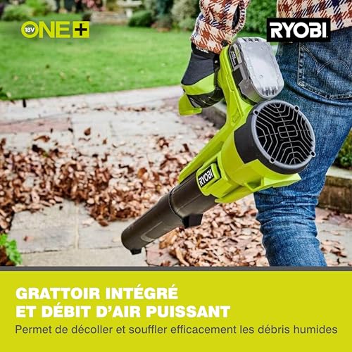RYOBI Souffleur 18V One+ 245 km/h Buse Plate RY18BLA-140 Batterie 4,0 Ah