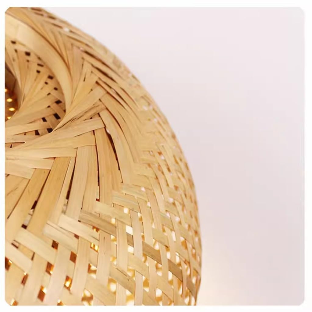 Lampadario A Sospensione In Bambù Vintage 3 Lampadine Stile Boho Con Paralume In Rattano Intrecciato Illuminazione A Soffitto Regolabile Per Tavolo Da Pranzo Camera Soggiorno Cucina Ingresso E27