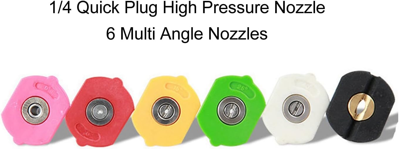 Pressure Washer, Upgrade Power Washer Lance with Spray Nozzle Tips, 6 Nozzles, Gutter Cleaner Attachment, Suitable for Driveways, Decks, Roofs and Cars