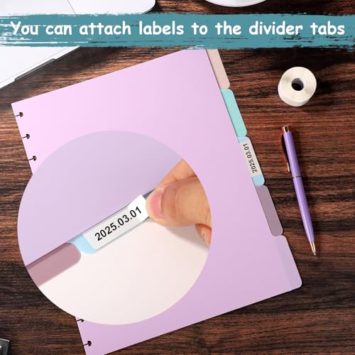 5stk Discbound-Notizbuchteiler, 28 x 23 cm Bunte Kunststoff-Registerteiler Kunststoff-Discbound-Planereinlagen Disc-Binder-Tasche Einlagen für Ordner Büro