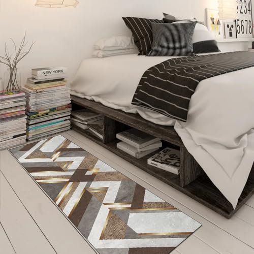 Alfombra de pasillo de poliéster resistente de pelo corto y diseño patchwork 3