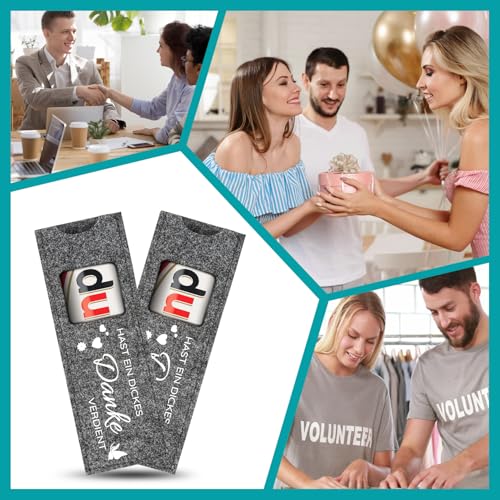 20 Stück Filz-Hüllen für Duplo-Schokolade – ’Du hast ein dickes Danke verdient’ mit Herzdesign – Perfekte Geschenkverpackung für Dankeschön, Geburtstagsgeschenke & kleine Aufmerksamkeiten