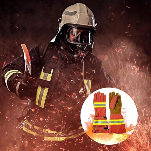 Guantes de extinción de incendios para bomberos con manga larga 6