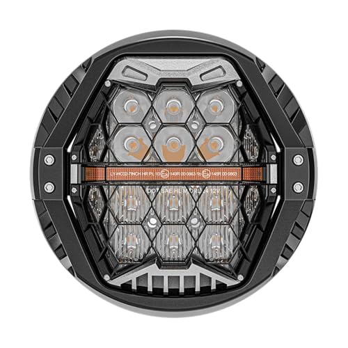 Phare LED 5.75 pouces pour Harley Sportster et Dyna avec feu de jour ambre 12V