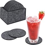 ZSWQ Juego de 10 Posavasos, Posavasos de Fieltro con Caja Posavasos Originales para Regalo Antideslizante Protección de Mesa Coasters para Bebidas frías y Calientes, Café, Vasos, Tazas