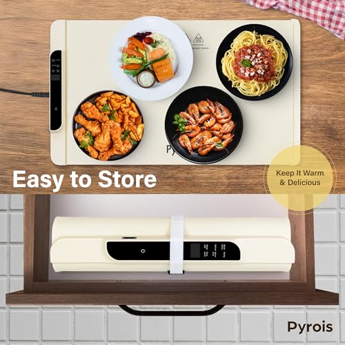 Food Warming Mat – 6 Preset Modes + 1 Adjustable (122°F-212°F), Smart Timer (0.5-10h), Portable Food Warmer, Warming Mat for Food, Food Warmers for Parties, Daily Use, Defrosting, Sourdough - Image 7