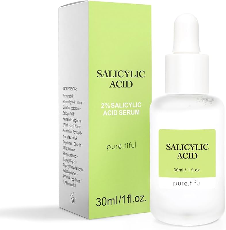 pure.tiful Sérum facial com ácido salicílico 2% (BHA), sem fragrância, 30 mL