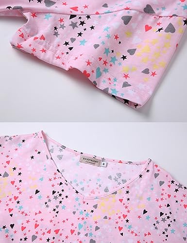 Image of ENJOYNIGHT Womens Pajama Sets Cotton Pj Set Short Sleeve Top With Capri Pants Sleepwear 2 Piece Lounge Set