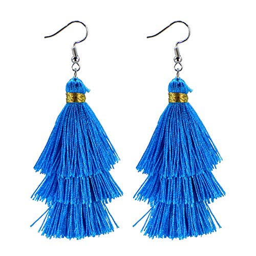 AD Beads Fashion Charm Crystal Silk Tassel 3 Layers Fan