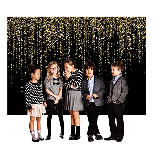 Maqtt 82" X 60" Class Of 2023 Party Backdrop Graduation Black And Gold Glitter Bokeh Sequin Spots Birthday Anniversary Photography Background Golden Sparkle Congrats Grad Prom Banner Photo #TOP4