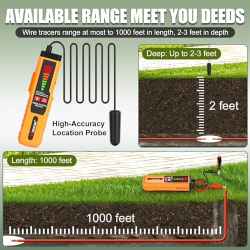 f04 underground wire locator tracer tone generator kit and probe with earphone buried wire tester for locating breakage cables amp wires dog fence cables