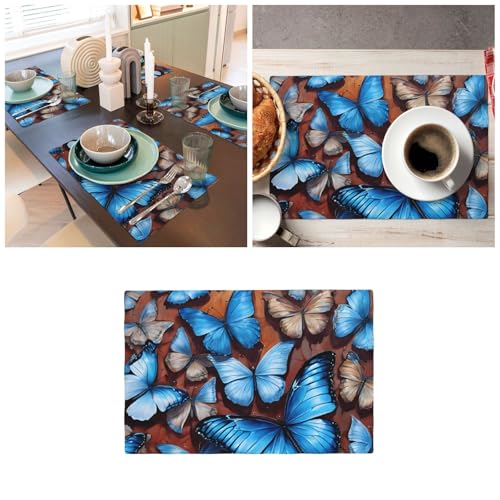Set de table lavable imitation lin 45.7x30.5 cm résistant chaleur