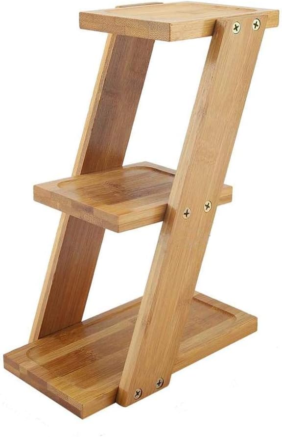 Desktop Plant Stand, 3 Tiers Desktop Potted Plant Flower Holder Storage Rack Shelf for Indoor, Outdoor Plant Display