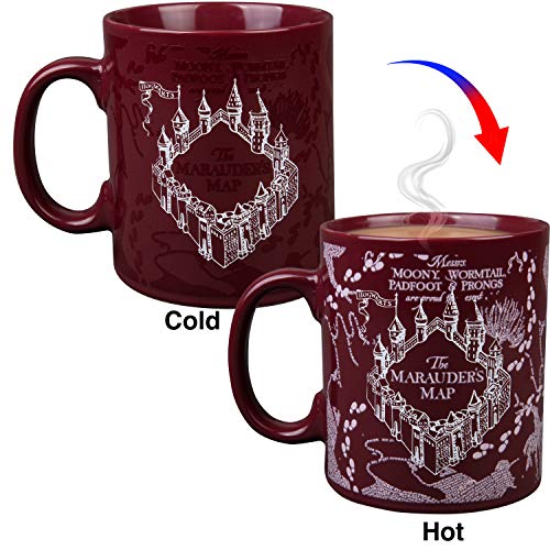 Harry Potter Marauder's Map Heat Reveal Ceramic Coffee Mug, 11Oz - Marauder's Map Image Activates With Heat - Gift For Kids And Adults #TOP1