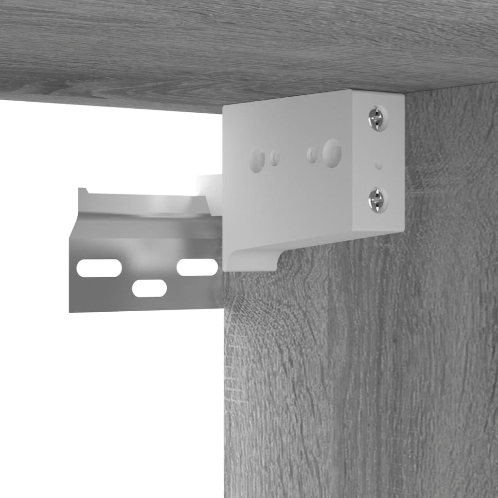 5-TLG. TV-Schrank-Set Grau Sonoma Holzwerkstoff, Hängendes Lowboard für Wohnzimmer, Modernes Media-Center mit Viel Stauraum, Robust & Feuchtigkeitsbeständig