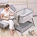 Ezebaby Baby Bassinet Bedside Crib, 3-in-1 Rocking Bassinets Bedside Sleeper with Comfy Mattress and Wheels, 6-Height Adjustable, Stable and Secure Crib for Newborn Infant