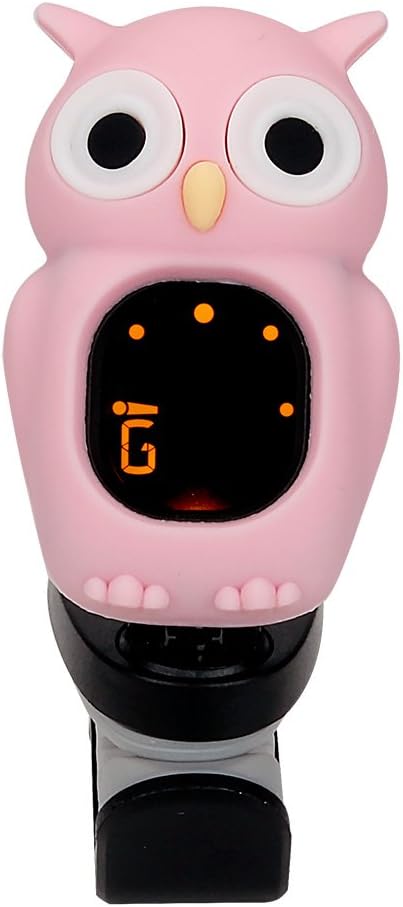 Easy Control Electric Violin Clip on Tuner Cute Owl Cartoon Acoustic Guitar Tuner, Brown : Musical Instruments
