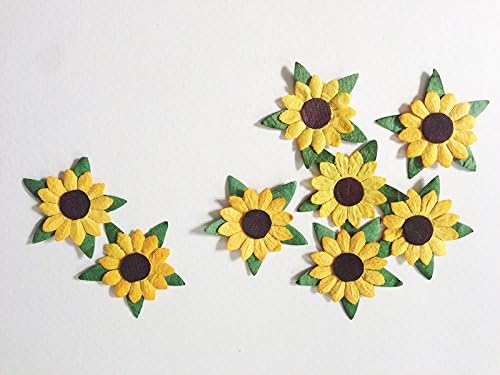 Sunflowers Mulberry Paper - 25mm Yellow Paper Flowers with Brown Centre 50 Pcs - Great for Scrapbooking and Creative Craft