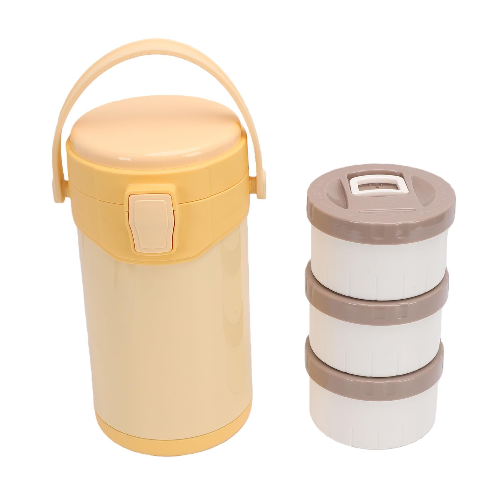 Rengue Lunchbox aus Edelstahl, 304 Isolierter Lebensmittelbehälter mit Auslaufsicherem Verschluss, Stapelbaren Fächern und Griff für Büro, Schule, Arbeit, Studenten