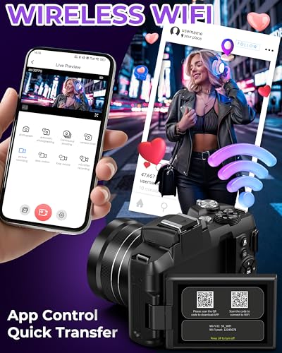 Image of 5K Digital Cameras for Photography 80MP WiFi UHD Autofocus Vlogging Camera