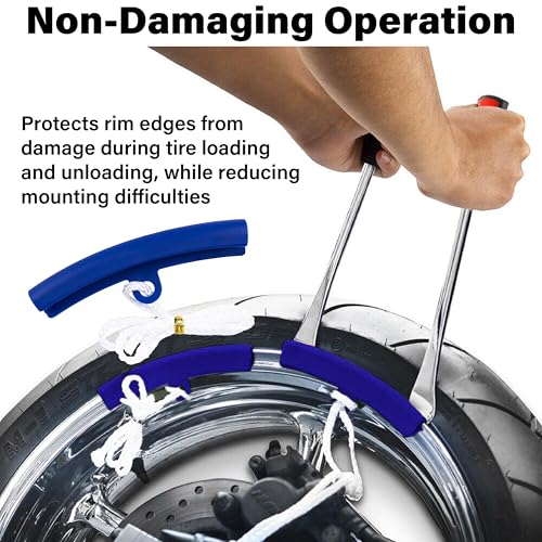 ecocstm 12.2 Inch Tire Spoons, Dirt Bike Tire Changing Tools, Tire Changing Kit, Tire Removal Tool, with Rim Protector, Valve Tool, Valve Cores and Caps, for Motorcycle/Lawn Mower/Tractor/Bicycle