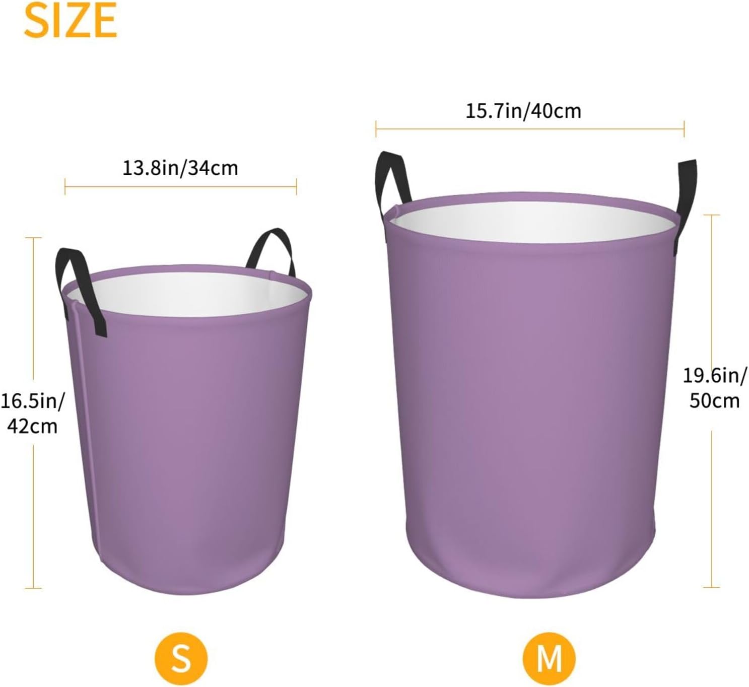 Violet Purple Laundry Hamper with Durable Handle Waterproof Collapsible Laundry Basket Round Dirty Clothes Storage Basket for Bathroom Bedroom Home