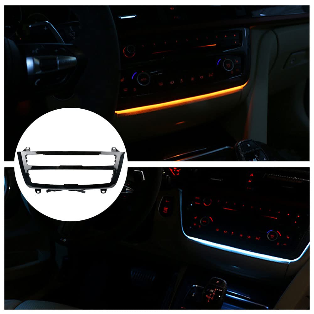Panel de aire acondicionado interior de coche Riloer iluminación LED luz ambiental consola central de doble color para lámpara de ambiente compatible con B-M-VV 3 4 Series 3GT F30 F36 M3 M4