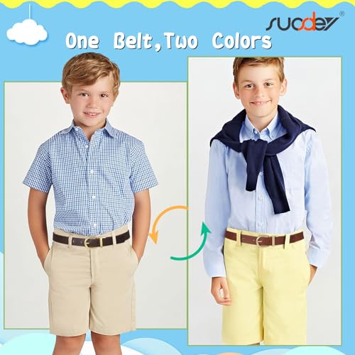 SUOSDEY Kids Reversible Belt for Boys and Girls Leather Belt for School Uniform Casual Jeans Back to School Fashion2