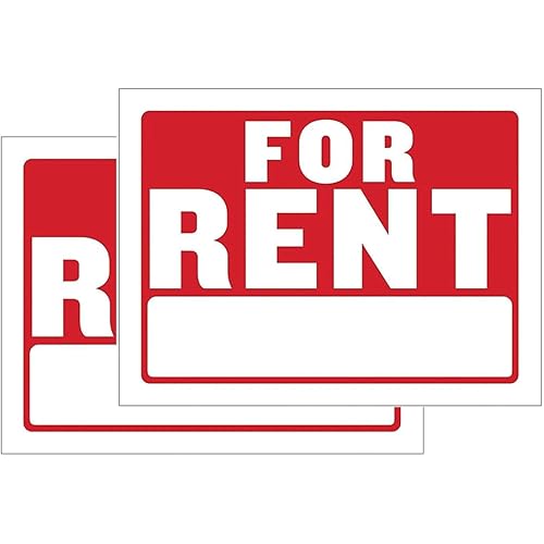 Large 12" x 16" For Rent Sign (2-Pack) – Waterproof Plastic, High Visibility, Easy Write-In Customization, Durable Outdoor/Indoor Use