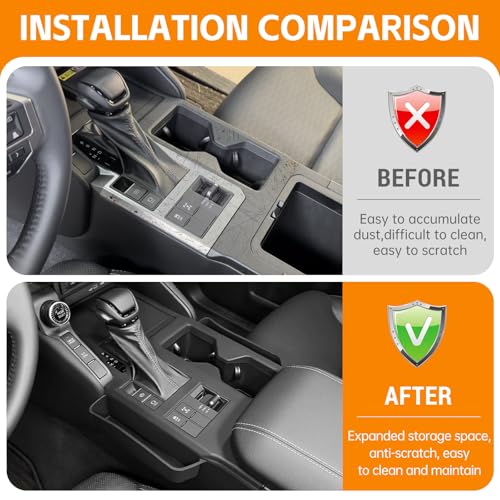 HUYINPJ Black Center Console Organizer Compatible with Toyota Land Cruiser 250 Prado J250 Lc250 2024 2025 Accessories Black Organizer Interior Silicone Seat Gap Storage Box（NOT for 1958） by HUYINPJ - Image 2