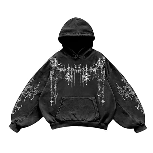 Retro Punk 3D printing Hooded Sweaters,American Gothic Fashion Hoodies for