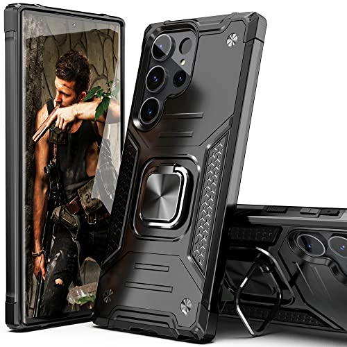 IDYStar for Galaxy S26 Ultra Case with Screen Protector Black for Men Women,Hybrid Drop Test Cover with Card Mount Kickstand Slim Fit Protective Sturdy Case for Galaxy S26 Ultra,Black